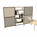 Parete divisoria autoportante con elemento ripiani, che divide gli spazi e crea più privacy. Può essere posizionato dove si desidera. Modulo centrale con n.4 ripiani in laminato finitura lino cancun. Con quattro pannelli in laminato nei colori: 2 lino can