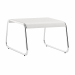 Tavolo basso portariviste struttura acciaio cromato e piano in mdf laccato colore bianco. Alt.tot: 44cm; Prof.tot: 60cm; Largh.totale: 60cm.