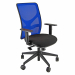 Seduta operativa adatta per uso standard/intenso. Schienale alto in rete colorata con supporto lombare regolabile. Rivestimento seduta in acrilico 100% colore nero. Braccioli regolabili e base in nylon. Meccanismo syncro con 4 blocchi. Meccanismo anti sho