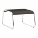 Tavolo basso portariviste struttura acciaio cromato e piano in mdf laccato colore nero. Alt.tot: 44cm; Prof.tot: 60cm; Largh.totale: 60cm.
