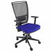 Poltrona semidirezionale ergonomica girevole con elevazione a gas, meccanismo syncro con sedile traslabile anti shock e meccanismo a contatto permanente. Schienale regolabile up-down e supporto lombare regolabile in altezza e profondità. Completa di bracc