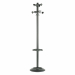 Appendiabiti da terra con stelo in metallo. Base in plastica con vaschetta raccogligocce. Dotato di 8 supporti e portaombrelli. Testa girevole. Dimensioni: 175x39cm