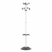 APPENDIABITI DA TERRA CON STELO IN METALLO. BASE IN PLASTICA CON VASCHETTA RACCOGLIGOCCE. DOTATO DI 8 SUPPORTI E PORTAOMBRELLI. TESTA GIREVOLE. DIMENSIONI: 175X39CM