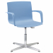 Sedia girevole 100% polipropilene con piedini - elevazione a gas - base alluminio pressofuso - completa di braccioli. Alt. tot: 81-92cm; Prof.tot: 63cm; Alt.schienale: 37cm; Largh.schienale: 48cm; Largh. sedile: 48cm; Prof.sedile: 50cm; Alt.sedile: 45-56c