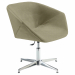 Poltroncina girevole con elevazione a gas - base alluminio. Rivestimento in tessuto 