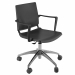 Poltroncina girevole con braccioli inclusi - elevazione a gas- base allumino lucido - 100% polipropilene. Alt. tot: 77-91cm; Prof.tot: 62cm; Alt.schienale: 39cm; Largh.schienale: 39cm; Largh. sedile: 45cm; Prof.sedile: 45cm; Alt.sedile: 44-67cm.