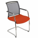 Seduta interlocutore con struttura cromata e imbottitura ad alta densità. Rivestimento seduta in tessuto SUPER - King L 100% TREVIRA reazione al fuoco classe 1. Braccioli inclusi (non rimovibili). Alt.tot.: 89cm; Prof.tot.: 62cm; Alt.schienale: 49cm; Larg