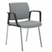 Seduta interlocutore - struttura cromata. Rivestimento seduta in tessuto SUPER - King L 100% TREVIRA reazione al fuoco classe 1. Braccioli inclusi (non rimovibili). Alt.tot.: 84cm; Prof.tot.: 57cm; Alt.schienale: 35cm; Larg.schienale: 46cm; Larg.seduta: 4