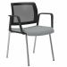 Seduta interlocutore - struttura cromata. Rivestimento seduta in tessuto SUPER - King L 100% TREVIRA reazione al fuoco classe 1. Braccioli inclusi (non rimovibili). Alt.tot.: 84cm; Prof.tot.: 57cm; Alt.schienale: 35cm; Larg.schienale: 46cm; Larg.seduta: 4