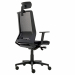 Seduta semidirezionale ergonomica girevole con elevazione a gas - meccanismo synchro con 4 blocchi anti shock e meccanismo a
contatto permanente - supporto lombare regolabile - traslatore sedile; Rivestimento seduta in tessuto 