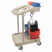Carrello UNI-J multifunzione modello 4.1 con base in PPL, portasacco 70Lt con fermasacco e 2 secchi da 6Lt. Dimensione: 75x60x118cm.