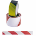 Nastro adesivo 50mmx25mt sicurezza rosso/bianco. In PVC liscio.