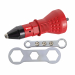 Caratteristiche: 4 teste intercambiabili per rivetti in alluminio Ø 2,4-3,2-4,0-4,8mm - Testa in acciaio.
