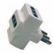 Adattatore di rete triplo bianco, spina standard italiano 2P+T 16 A, 3 prese standard italiano (bipasso) 2P+T 10/16 A a ricettivitÓ multipla con alveoli schermati. Certificato IMQ.