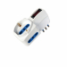 Pratico adattatore di rete salva spazio con spina verticale da 10 A. 2 prese 2P+T 10/16 A bipasso + 1 presa bipasso/Schuko. Dotato di protezione da sovraccarico. Venduto in confezione blister.