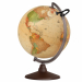 Globo geografico illuminato. Cavo elettrico di almeno 150cm (conforme alle normative vigenti).La cartografia fisica, con la luce diventa politica. Base e semimeridiano in resina color oro. Supporto in plastica per il fissaggio della lente d'ingrandimento 