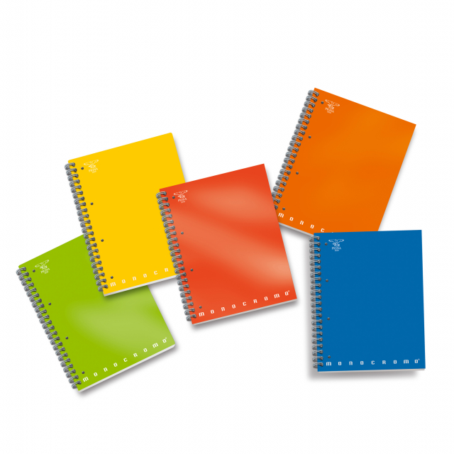 Blocco spiralato sul lato lungo 100 fogli. Carta da 80gr con microperforazione. Fogli con 4 fori per archiviazione. F.to A4, rigatura: 5mm.