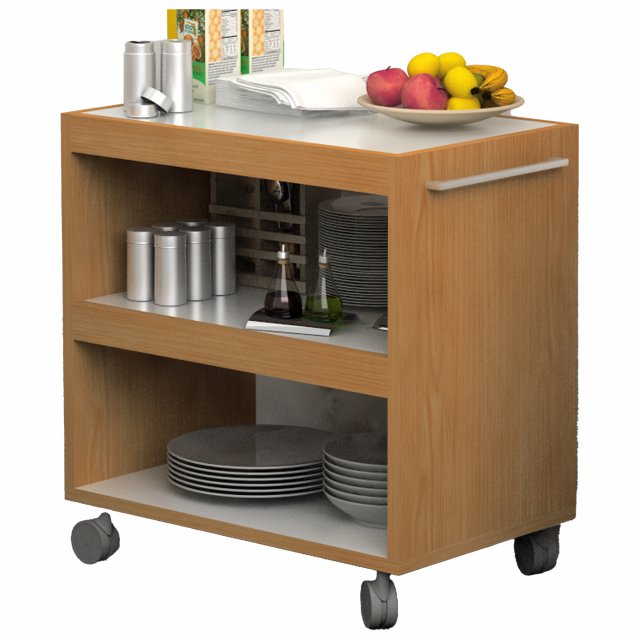 Angolo Ristoro: Set di mobili adatti ad arredare in modo efficacie una piccola zona caffè o ristoro all'interno di aziende, negozi, SPA ecc. In materiale bilaminato nobilitato melaminico conforme alle norme UNI EN classe E1. Antigraffio e antiriflesso. Ca