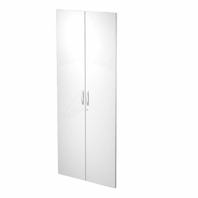 COPPIA di  ANTE in MELAMINICO bianco x Mobile ALTO Agorà. Con serratura.