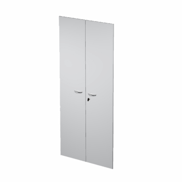 Coppia ante in melaminico con serratura per mobile alto Presto. Dimensioni: L80 x H175cm - spessore 18mm.