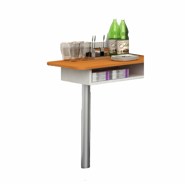 Angolo Ristoro: Set di mobili adatti ad arredare in modo efficacie una piccola zona caffè o ristoro all'interno di aziende, negozi, SPA ecc. In materiale bilaminato nobilitato melaminico conforme alle norme UNI EN classe E1. Antigraffio e antiriflesso. Al