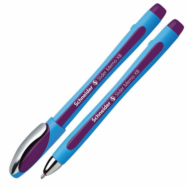 Penna a sfera Slider Memo XB con tecnologia Viscoglide®, inchiostro ultra scorrevole e asciugatura istantanea. Impugnatura gommata per il massimo comfort. 
Punta XB. Colore viola.