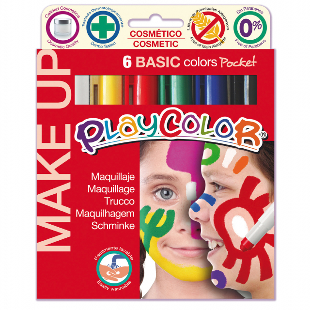 Astuccio con 6 stick in colori assortiti. Facile da usare e facilmente lavabile con acqua e sapone. Dermatologicamente e microbiologicamente testato. Privo dei principali allergeni e senza parabeni. Non contiene grassi. Il prodotto è conforme alla legisla