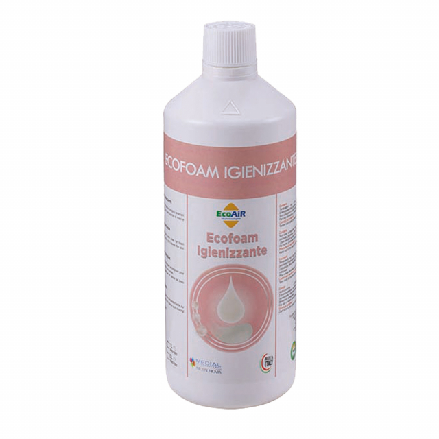 Sapone igienizzante e detergente per le mani per dispenser a schiuma.  Altamente igienizzante, economico, ecologico. Flacone da 1 litro.