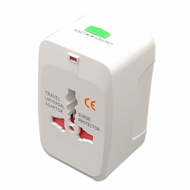 Adattatore da viaggio per spine e prese di tipo europeo, inglese e americano con 2 USB.
• Ingresso AC 100-250V
• USCITA USB: DC 5V 1A Max
• Massima corrente in uscita: 6A, 1500W
• Colore bianco