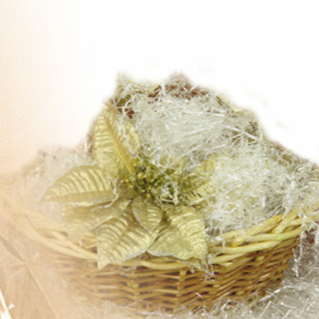 Confezione di paglietta trasparente per cesti natalizi. Peso 200gr.