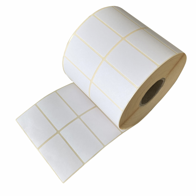 Rotolo 5.000 Etichette in 2 piste. Etichette idonee al trasferimento Termico f.to 40x21mm - adesivo permante - bianco. Utilizzo consigliato: universale per molteplici utilizzi.