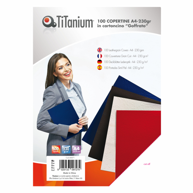 Copertine ideali per conferire un aspetto "finito" alle rilegature.
In cartonicino con goffratura tipo "leather grain" da 230gr
Formato: A4
Colore: blu