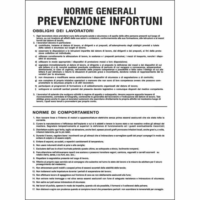 Cartelli in polionda Polistrong (propilene alveolare) rigidi e insensibili agli agenti atmosferici e chimici. Durevoli, igienici, idrorepellenti.