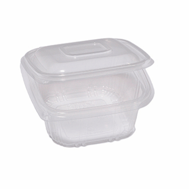 Contenitori in PP con coperchio incernierato. Ideale per cibi caldi, riscaldamento in microonde e conservazione in frigo e freezer. 
Modello: QC0-375 
Dimensioni Superiori esterne: 12x 12cm
Dimensioni Superiori interne:10x10cm
Fondp: 8,6 x 8,6cm
Altezz: 5