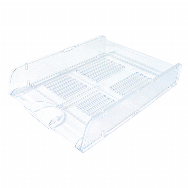 Vaschette Transparent Colors molto resistente e stabile, sopporta carichi pesanti senza flettersi né piegarsi. Per fogli e documenti in formato A4 e 24x32cm. Sovrapponibile ad incastro dritto o a scalare. Dimensioni: 26x34x6cm.