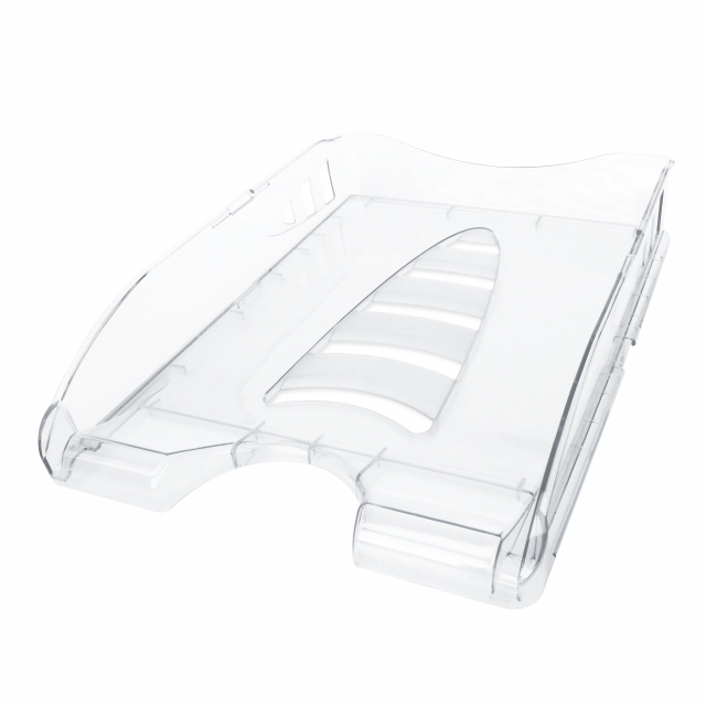 Vaschette impilabili in linea o a sbalzo. Adatte a contenere fino al formato 23x32cm. Dimensioni: 33,5x25,4x7cm.