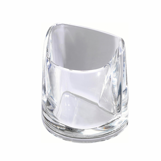 Portapenne coordinabile con gli altri accessori da scrivania della Linea Nimbus. In acrilico trasparente che unisce l’appeal del vetro alla resistenza della plastica. Formato 10x11x6,8cm.