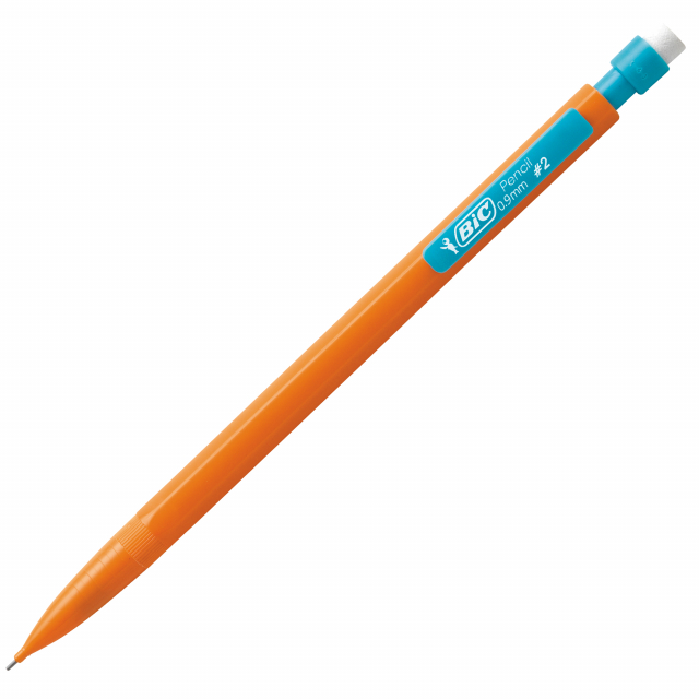 Portamine usa e getta. Fusto colorato con gommino. 
Mina da 0,9mm ultra resistente. 
Dura in media 2 volte di più di una normale matita in grafite.