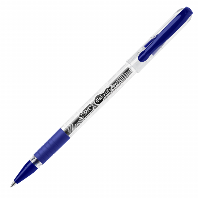 Penna a inchiostro gel fluido per una scrittura delicata e scorrevole. E' dotata di un comodo grip in gomma con fusto decorato e con cappuccio e tappino del colore di scrittura. Punta da 0.5mm.