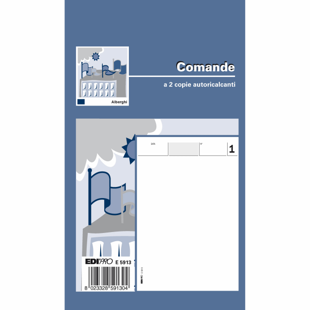 BLOCCO COMANDE. Formato 17x10cm. 25 fogli. 2 copie ric.