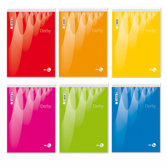 Blocco note realizzato in carta usomano in carta bianca ideale per l'ufficio e la scuola. Rilegatura a punto metallico. Copertina da 150 gr assortita in 6 colori.
Formato A4-21x29,7cm. Rigatura bianco. 70 fogli da 60gr.