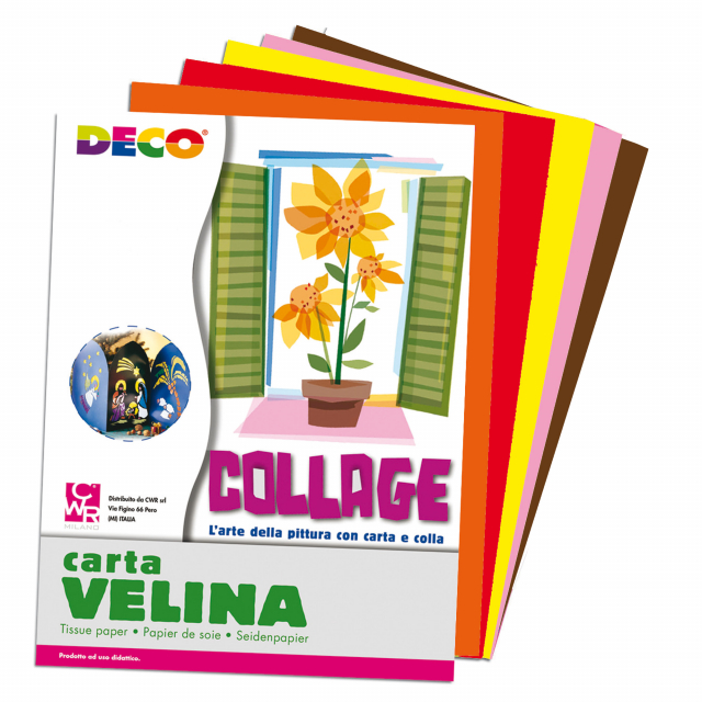 Una carta leggerissima e semi-trasparente per realizzare lavoretti che risantano se esposti alla luce. Assortimento in 5 colori: giallo, arancio, rosso, rosa, marrone.