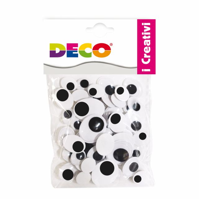 OCCHIETTI ADESIVI CON IRIDE MOBILE, PER REALIZZARE E PERSONALIZZARE PUPAZZI, BURATTINI, ANIMALI BIDIMENSIONALI E TRIDIMENSIONALI O PER DARE UN TOCCO IN PIÙ A DISEGNI ECC….