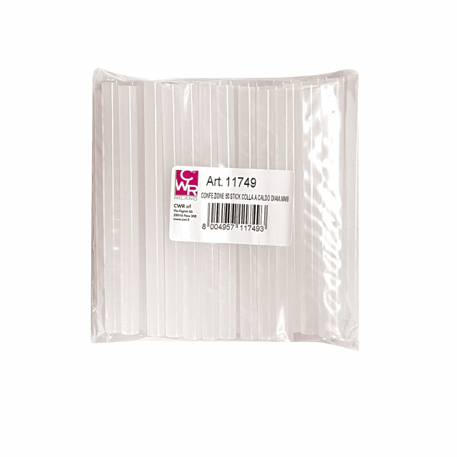 Colle stick mini.Dimensione 10cm x diam. 7mm. Adatta al utilizzo con cod. 82569 pistola mini per colle a caldo.