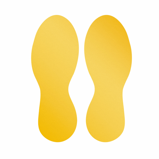 Segnaletica da terra per l'identificazione di aree pericolose, spazi di stoccaggio, passaggi pedonali ecc dotata di adesivo rimovibile adatto a pavimenti in aree interne. Resistenza allo scivolamento R9 e conforme alle normative ASR A1.3 e DIN EN ISO 7010