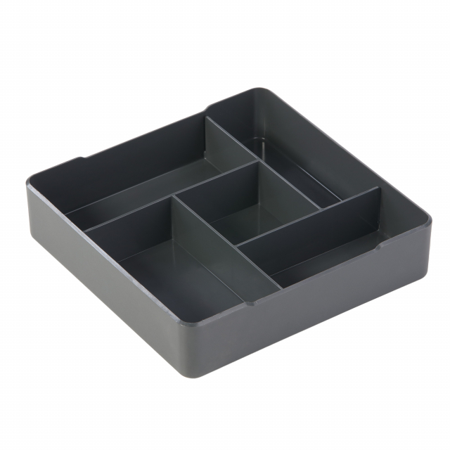 ORGANIZER da TAVOLO COFFEE POINT dotato di 5 scomparti per ospitare il necessario per servire il caffè. Il comparto centrale può contenere il mini cestino. A fine utilizzo l'organizer può essere riposto  nel COFFE POINT BOX. Dimensione: H4,8 x L21 x P21cm