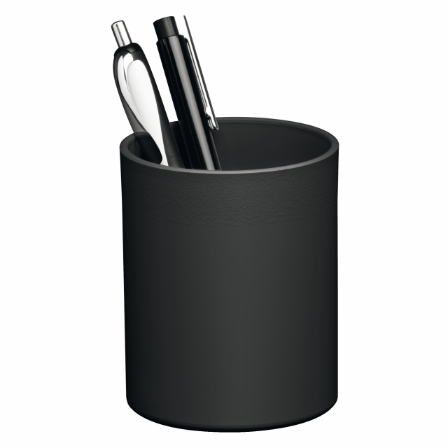 Pratico e robusto portapenne. Realizzato con plastica riciclata certificata Blue Angel in conformità con i requisiti RAL-ZU 30a, tutta la gamma è realizzata con plastica riciclata ed etichettata in conformità con lo standard EN ISO 11469. Ciò significa ch