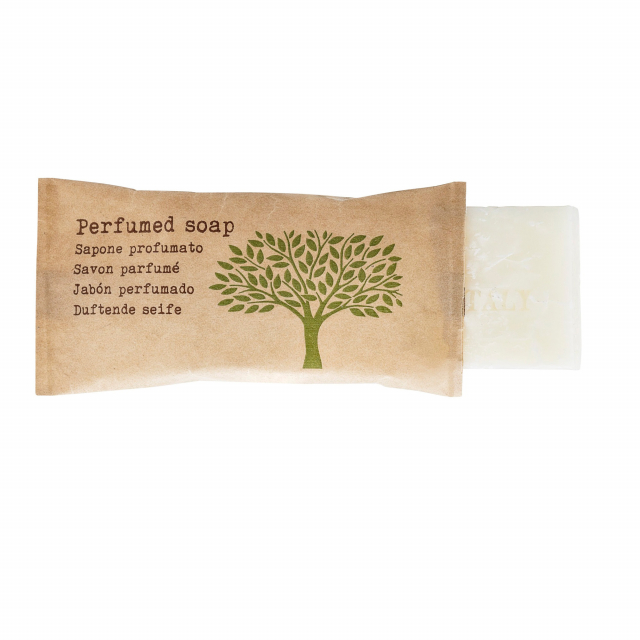Sapone profumato, flow pack da 10gr. Linea Cortesia Natura ideali per gli Hotel.