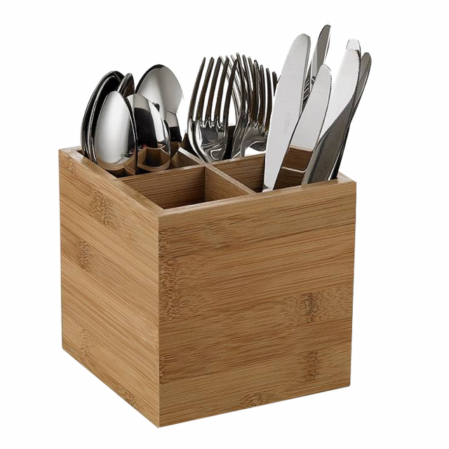 Portaposate in bamboo 15x15x15cm colore naturale Leone