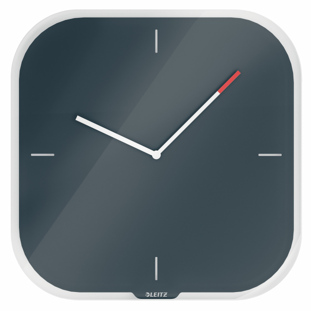 Orologio da parete silenzioso ideale per uffici, sale lettura, camere da letto. Vetro temperato di sicurezza da 4mm.  Design minimalista che permette di scrivere appunti o disegnare sul quadrante con il pennarello incluso.